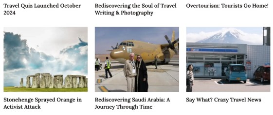 News and commentary on vandalism at Stonehenge, the natural wonders of Saudi Arabia.