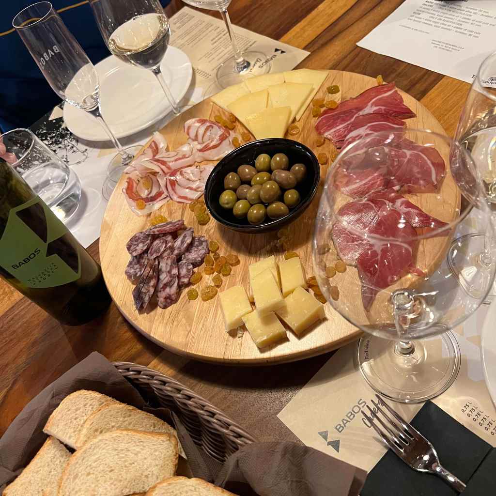 Charcuterie plate at Babos Wine in Vodnjan in Croatia.