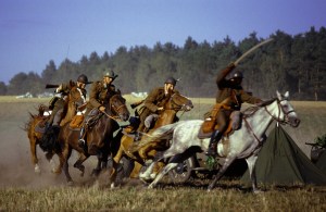 Russia and several European countries, including Germany and Poland relied heavily on horse cavalries during World War II. This recent photo shows Poland re-enacting the Battle of Krojanty fought on September 1, 1939, the first day of WWII.
