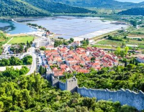 Ston, Croatia, has a massive wall nicknamed "Europe's Great Wall of China." It was built in the Middle Ages to protect the salt pans. Today people come to climb the wall, see Europe's oldest salt production facility and eat oysters.